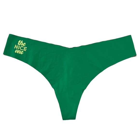 NWT AERIE Thong Sz L Green THE NICE ONE - Picture 1 of 3